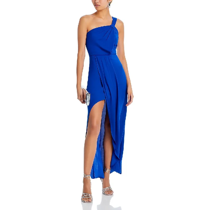 Online Exclusive BCBGMAXAZRIA Womens One Shoulder Pleated Evening Dress