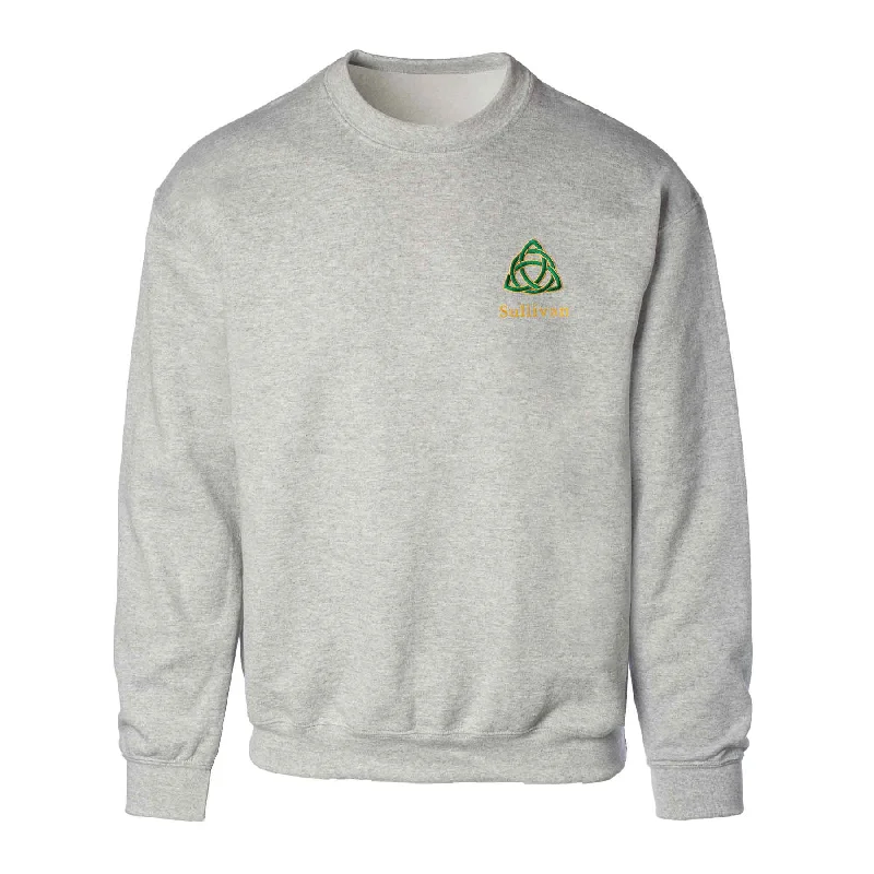 Unmissable Offer Celtic Trinity Knot Embroidered Personalized Sweatshirt- Gray