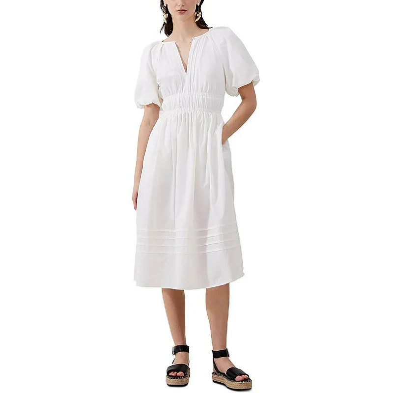 TIME-Limited Offer French Connection Womens Ruched Blouson Midi Dress