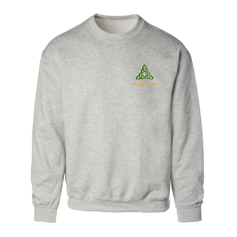 Super Sale Celtic Triangle Knot Embroidered Personalized Sweatshirt- Gray