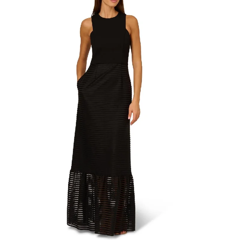 Last Chance Adrianna Papell Womens Shadow Stripe Sheer Evening Dress