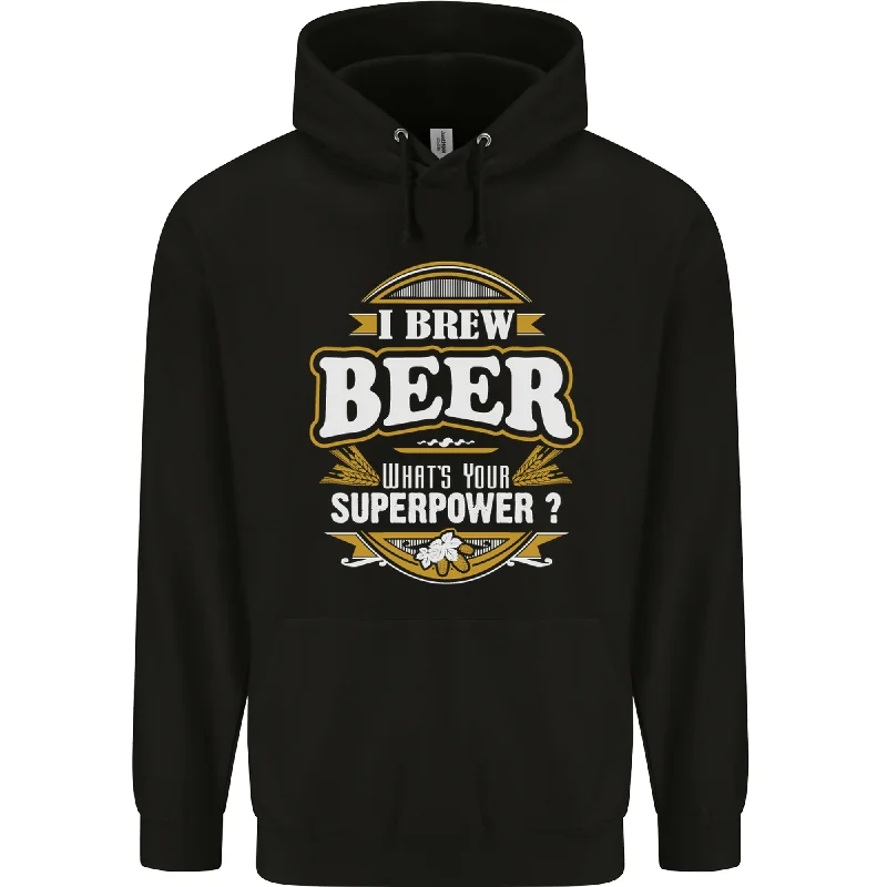 Unmissable Offer I Brew Beer Whats Your Superpower? Alcohol Mens 80% Cotton Hoodie