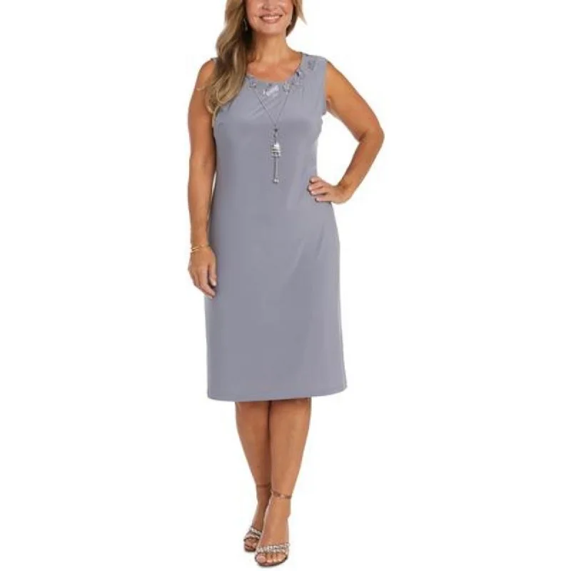 Act Now R&M Richards Womens Knit Sleeveless Sheath Dress