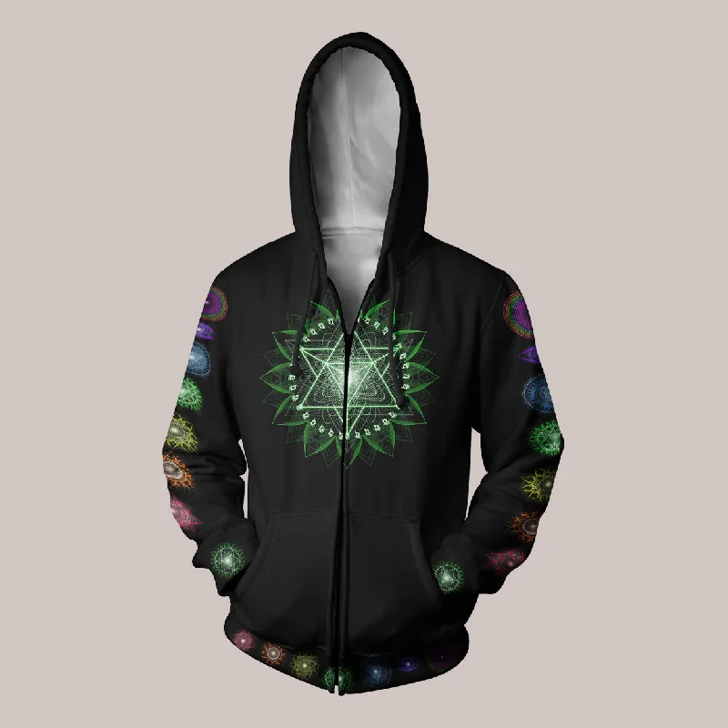 Incredible Offers Light Body Activation Hoodie – Sacred Geometry Chakra