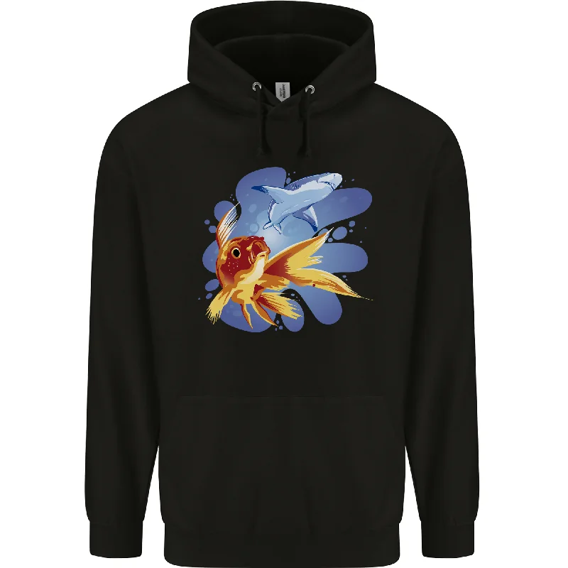Special Offer Great White Shark vs Goldfish Mens 80% Cotton Hoodie
