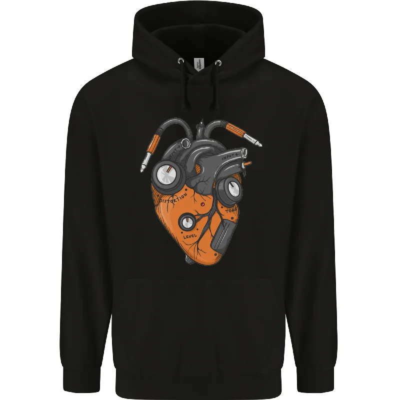 Best Bargains Guitar Heart Guitarist Acoustic Electric Mens 80% Cotton Hoodie