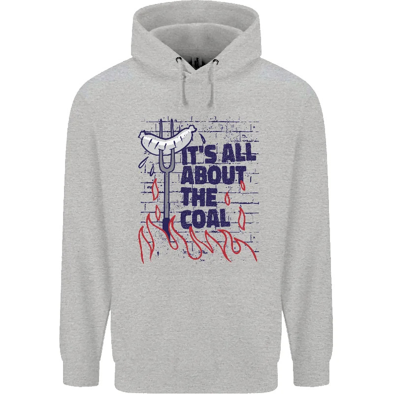Warehouse Sale Its All About the Coal Funny BBQ Grill Mens 80% Cotton Hoodie