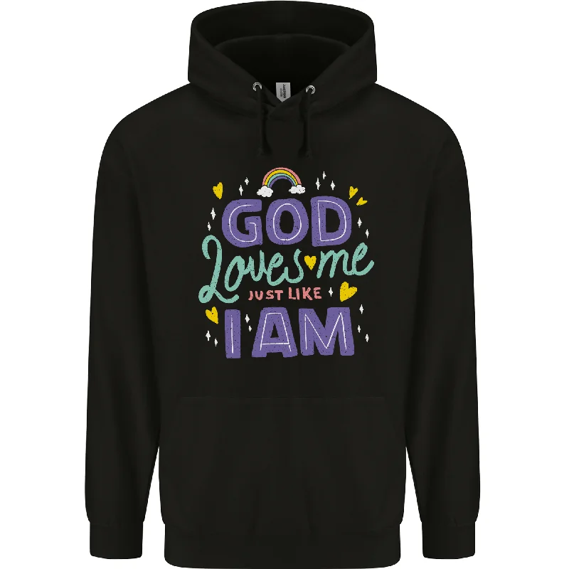 Unmissable Offer God Loves Me Christian Christianity Jesus Mens 80% Cotton Hoodie