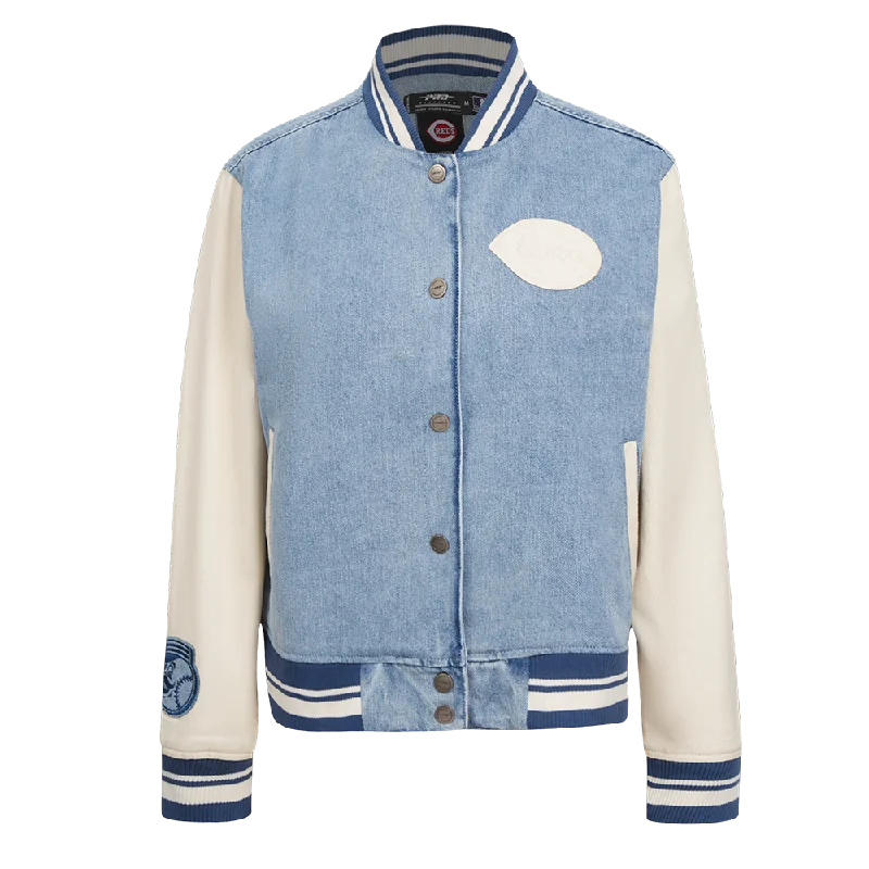 Mega Deal CHAMARRA UNIVERSITARIA MLB CINCINNATI REDS VARSITY BLUES PARA MUJER