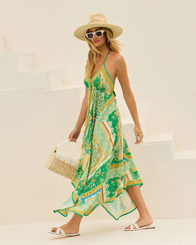 Overstock Sale Grasse Border Print Maxi Dress