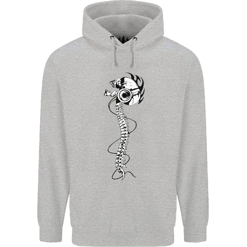 Price Reduction Headphone Wearing Skull Spine Mens 80% Cotton Hoodie