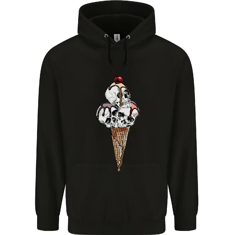 Overstock Ice Cream Skull Mens 80% Cotton Hoodie