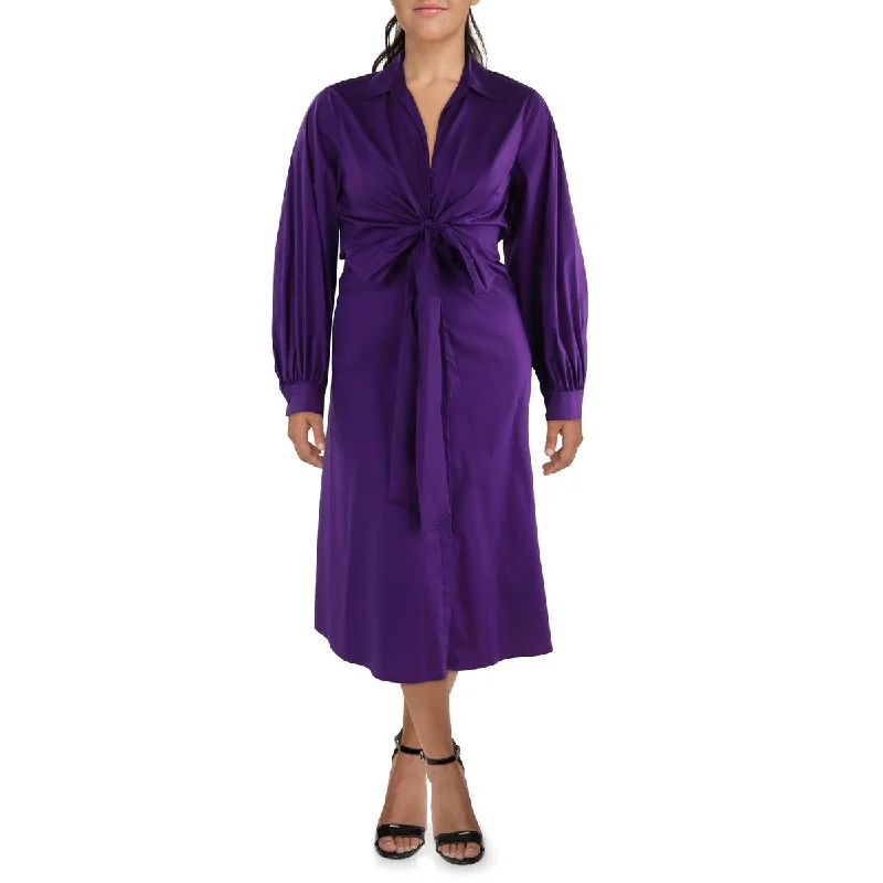 Deal of the Week Lauren Ralph Lauren Womens Knot-Front Midi Shirtdress