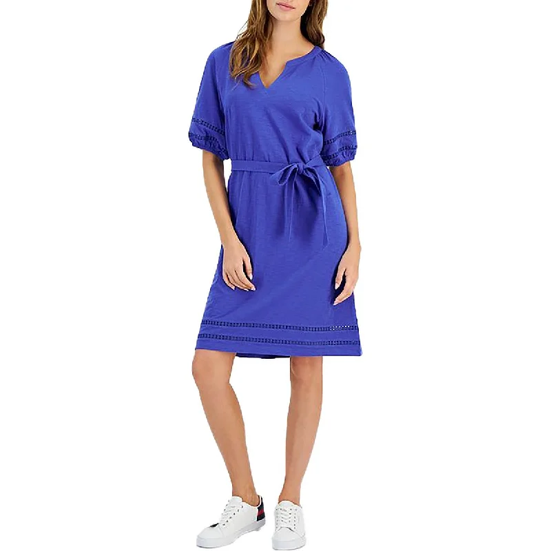 Unbeatable Prices Tommy Hilfiger Womens Eyelet Puff Sleeve Sheath Dress