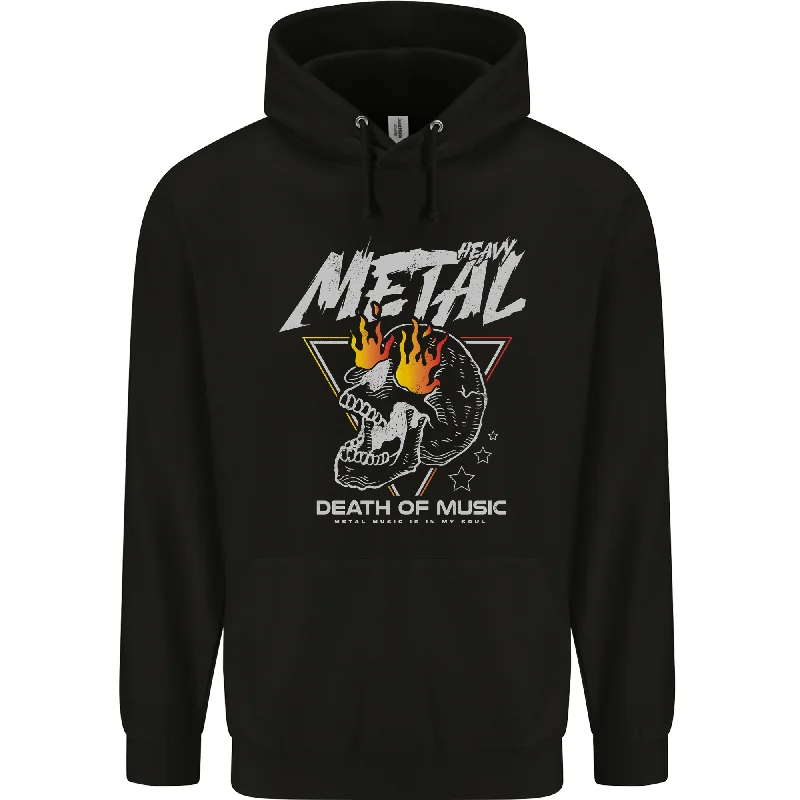 Today’s Deal Heavy Metal Death of Music Skull Mens 80% Cotton Hoodie