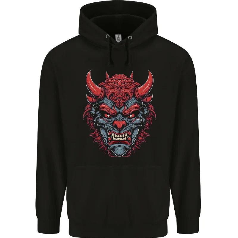 Bonus Savings Japanese Oni Mask Samurai Ronin Bushido Mens 80% Cotton Hoodie