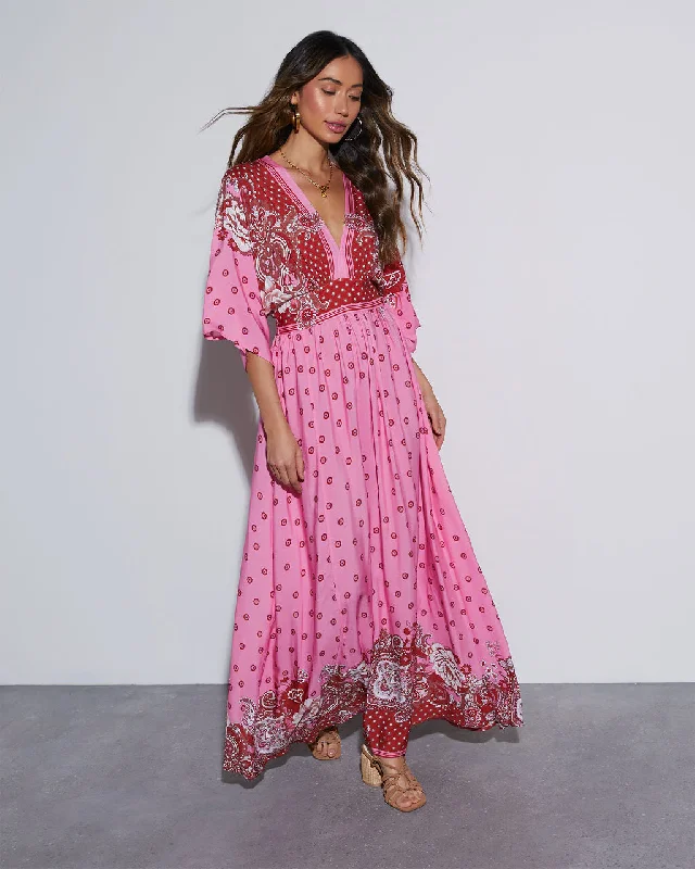 Price Drop Samaya Long Sleeve Paisley Maxi Dress