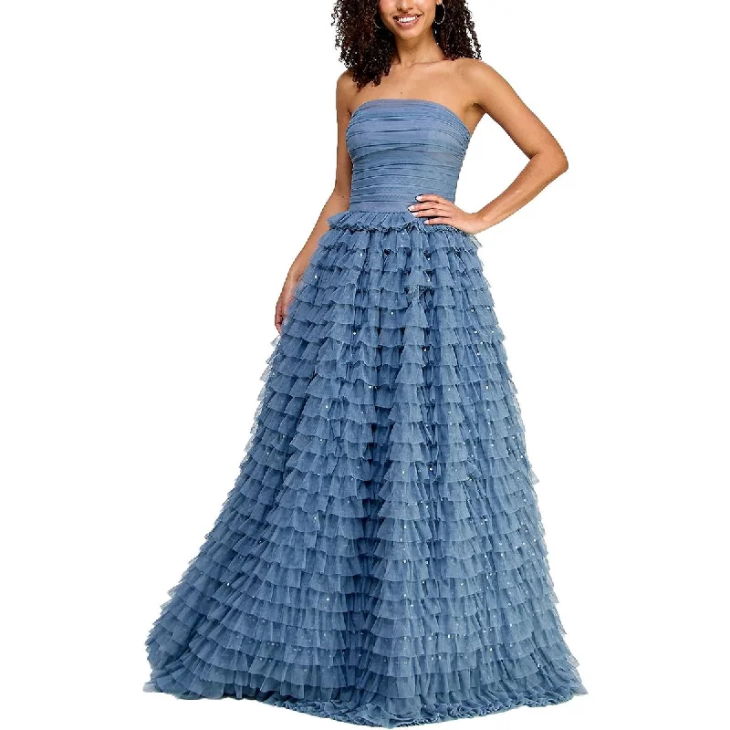 Super Bargain TLC Say Yes To The Prom Womens Juniors Tiered Ruffled Evening Dress