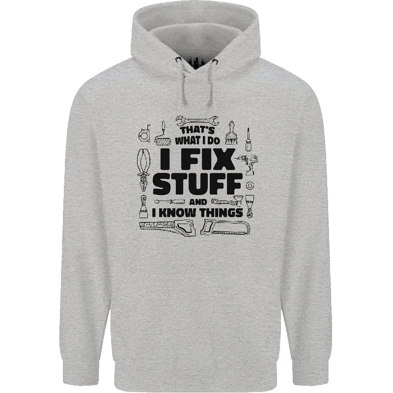 Online Only I Fix Stuff Funny Handyman Tradesman DIY Mens 80% Cotton Hoodie