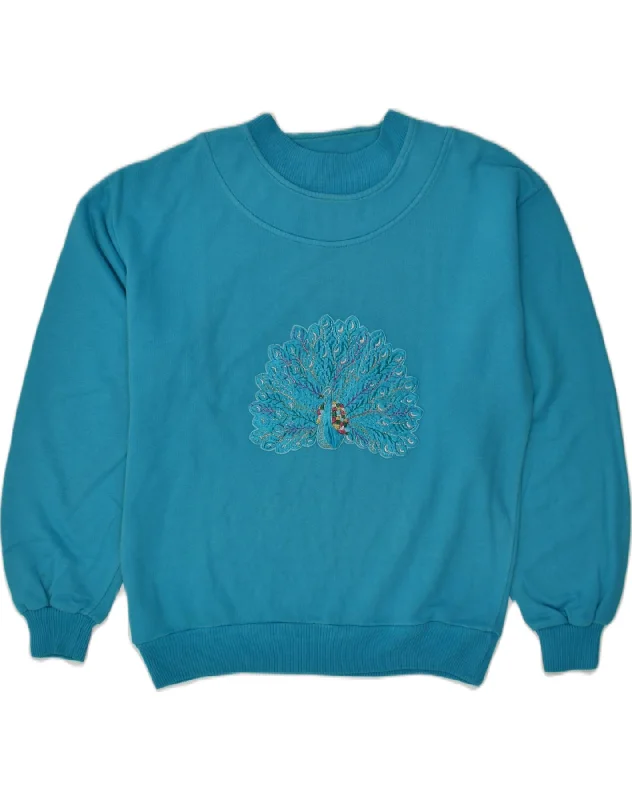 Price Smash VINTAGE Womens Graphic Sweatshirt Jumper EU 46 XL Blue