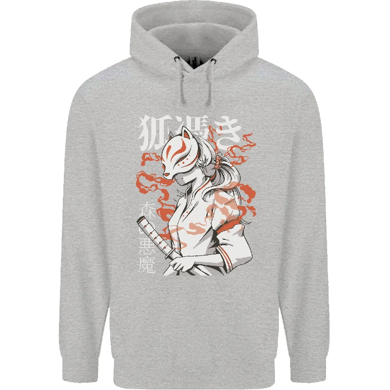 Bargain Prices Japanese Kitsune Paranormal Fox Mens 80% Cotton Hoodie