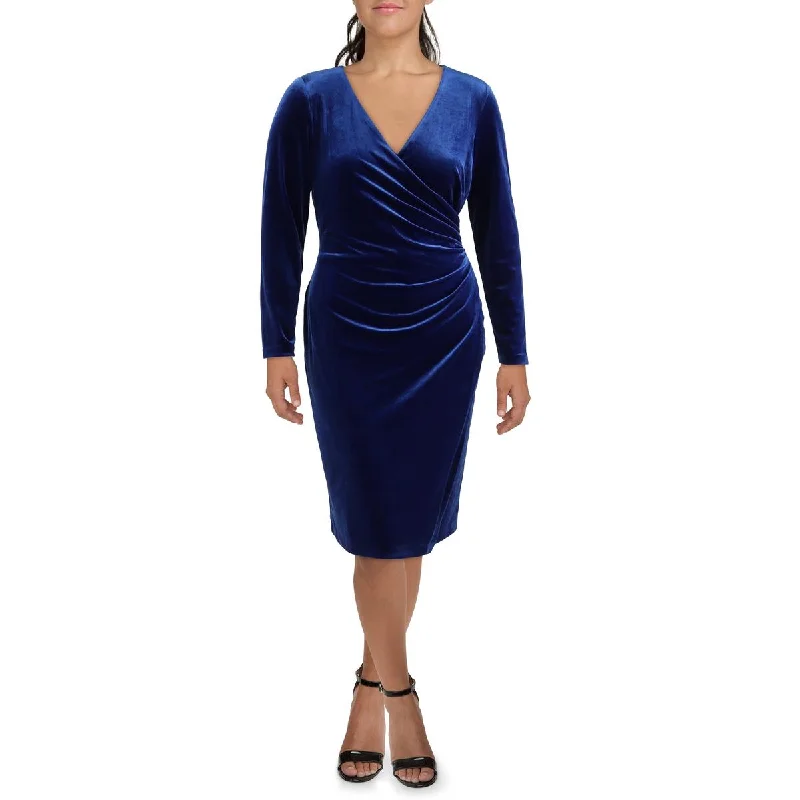 Anniversary Sale Lauren Ralph Lauren Womens Velvet Surplice Cocktail And Party Dress