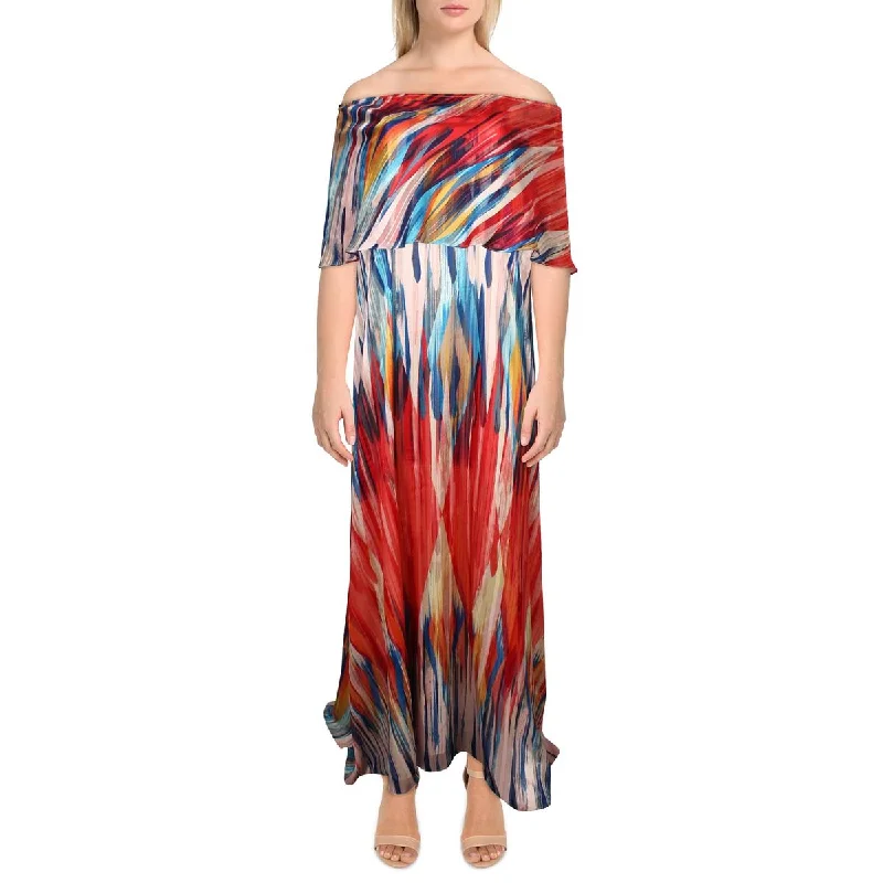 Fantastic Deals Maree Pour Toi Womens  Abigail Drapey Metallic Evening Dress