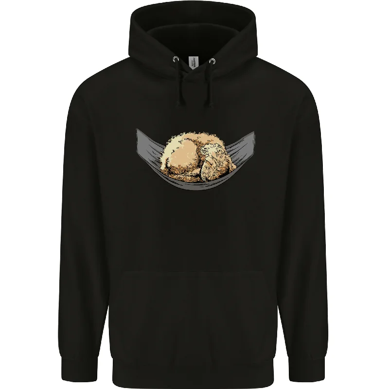 Don't Miss Goldendoodle on a Hammock Dog Mens 80% Cotton Hoodie