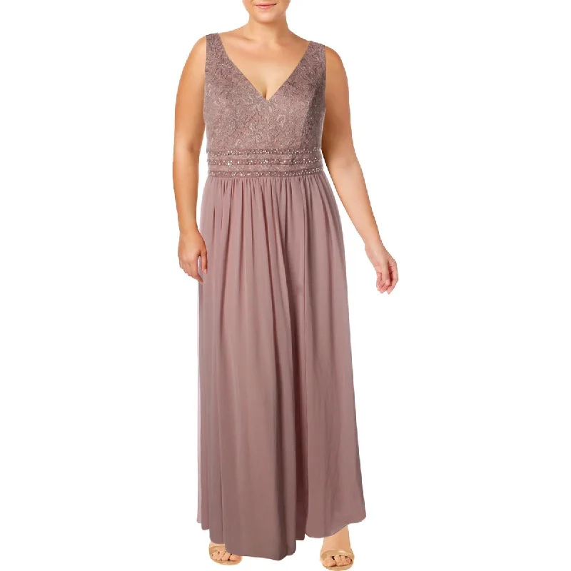 Exclusive Preview City Studio Womens Plus Lace Glitter Formal Dress