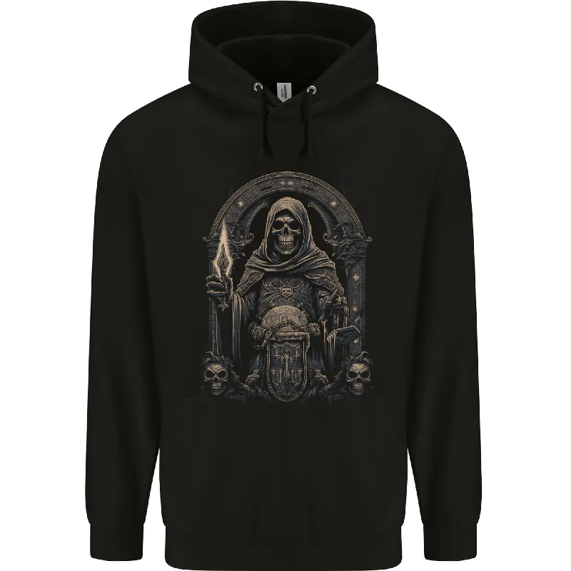 Huge Discounts Gothic Grim Reaper Goth Heavy Metal Skull 7 Mens 80% Cotton Hoodie