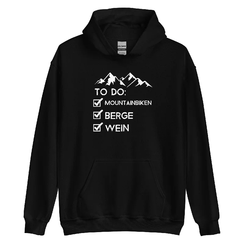 Shop and Save To Do Liste - Mountainbiken, Berge, Wein - (M) - Unisex Hoodie