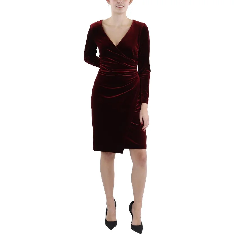 Clearance Event Lauren Ralph Lauren Womens Velvet Knee-Length Cocktail And Party Dress