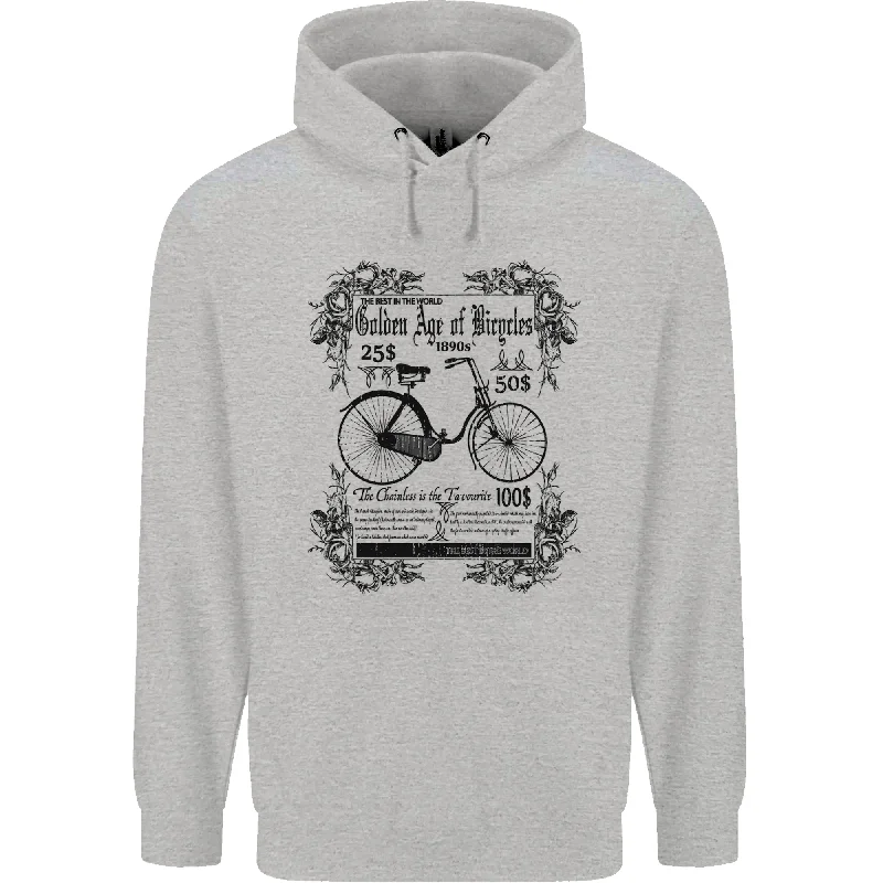 Can't Be Beat Golden Age of Bicycles Cycling Cyclist Mens 80% Cotton Hoodie