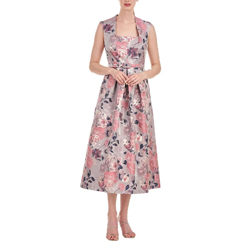 Exclusive Online Offer Kay Unger New York Womens Metallic Midi Cocktail And Party Dress
