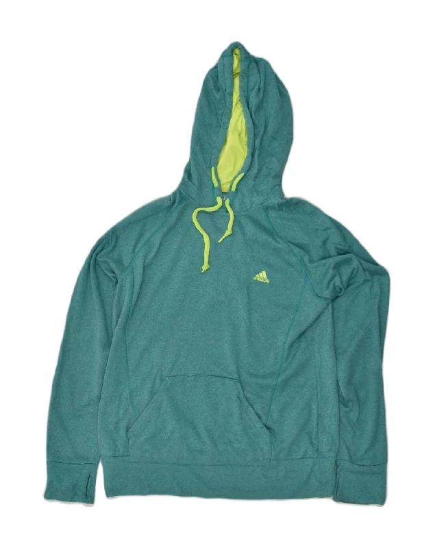 Special Buy ADIDAS Womens Hoodie Jumper UK 16 Large Green Polyester