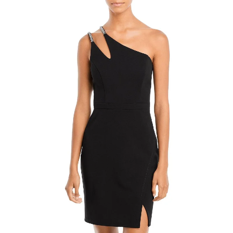 Closeout Sale Aqua Womens Panel Mini Cocktail and Party Dress