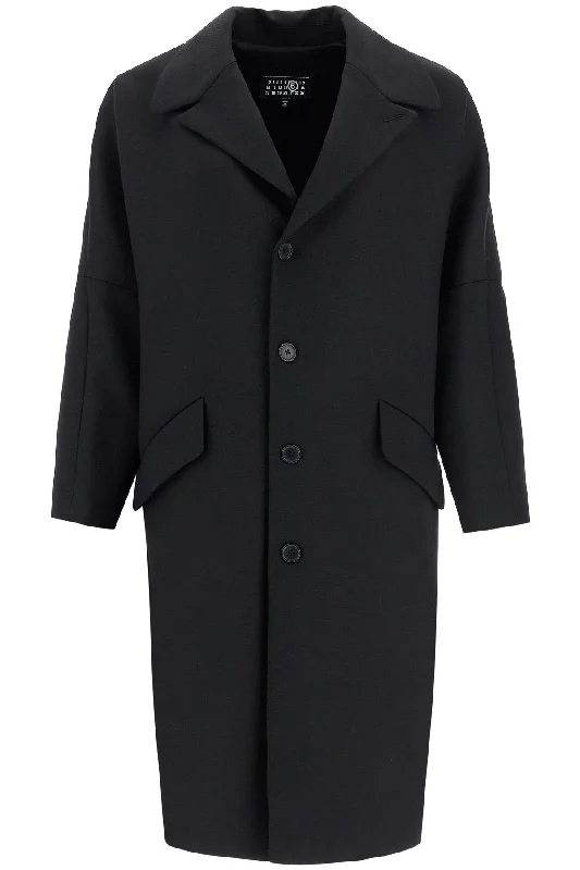 Stock Up and Save "oversized Wool Blend Coat  - Black