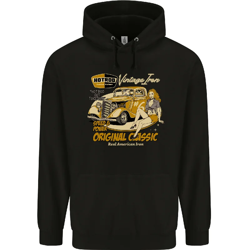 Huge Discounts Hot Rod Vintage Iron Original Classic Mens 80% Cotton Hoodie