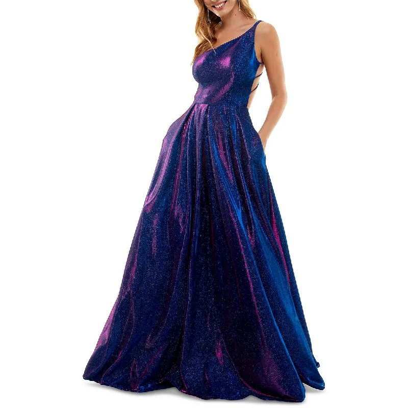Today’s Deal B. Darlin Womens Juniors Open Back One Shoulder Evening Dress