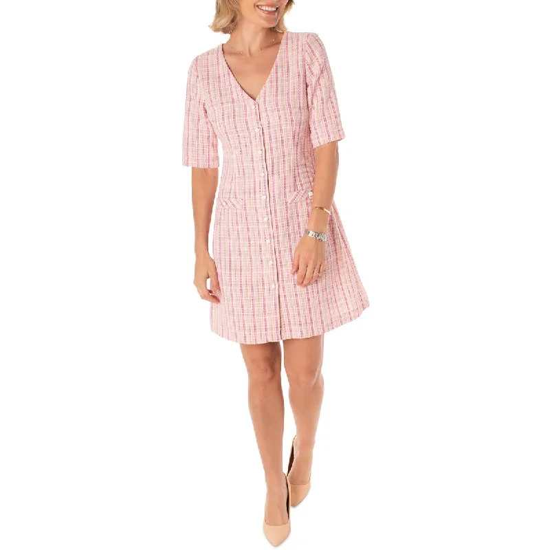 New Deals Maison Tara Womens Linen Short Sheath Dress