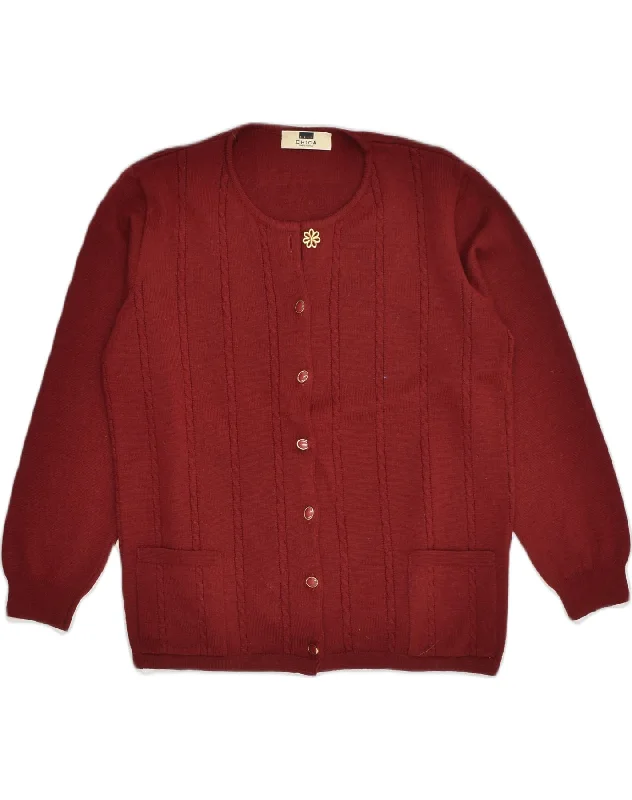 Act Fast VINTAGE Womens Cardigan Sweater IT 50 XL Red Wool