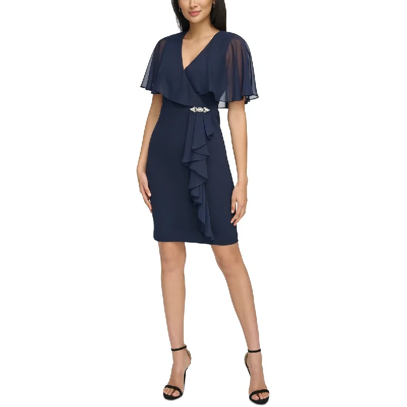Exclusive Savings Jessica Howard Womens Ruffled Mini Fit & Flare Dress