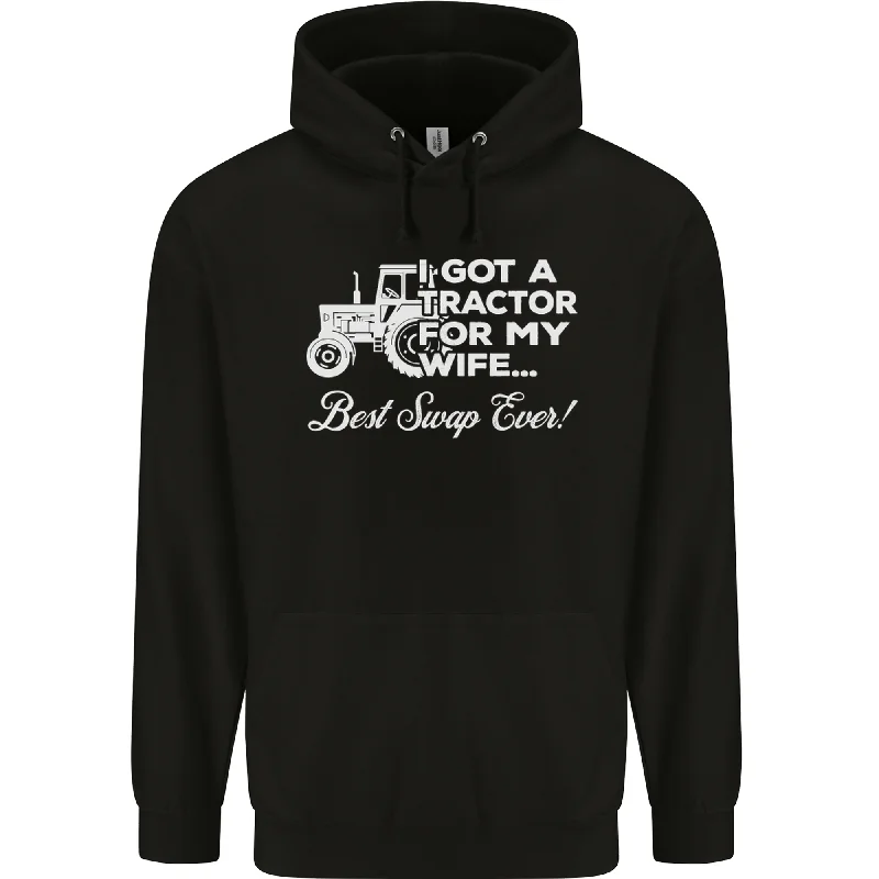 Doorbuster Deal Tractor for My Wife Best Swap Ever Farmer Mens 80% Cotton Hoodie