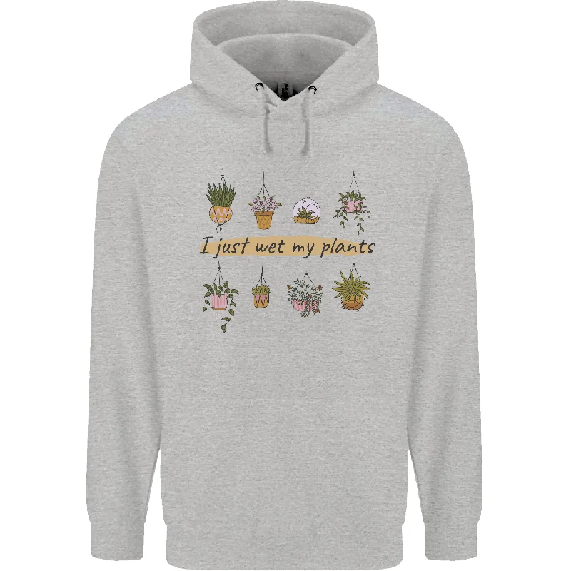 Holiday Sale I Just Wet My Plants Funny Gardening House Mens 80% Cotton Hoodie