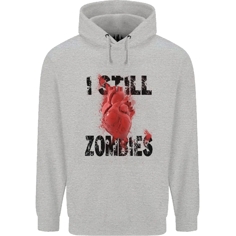 Deal Alert I Still Heart Zombies Apocalypse Mens 80% Cotton Hoodie