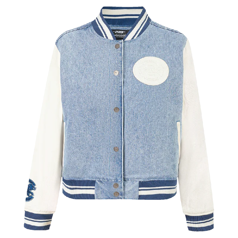 Savings Event CHAMARRA DE MEZCLILLA MLB CHICAGO CUBS VARSITY BLUES PARA MUJER
