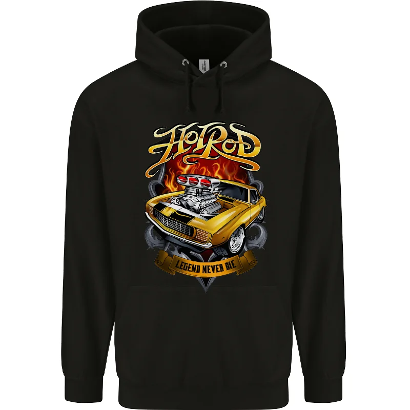 Instant Discount Hotrod Legend Hot Rod Dragster Car Mens 80% Cotton Hoodie