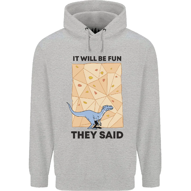 Best Seller Indoor Rock Climbing Wall Funny T-Rex Dinosaur Mens 80% Cotton Hoodie