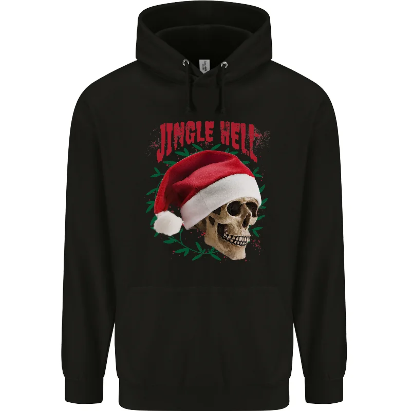 Major Savings Jingle Hell Funny Christmas Skull Xmas Mens 80% Cotton Hoodie