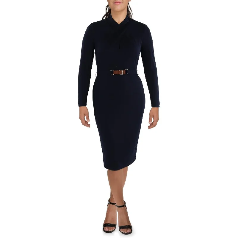 YEAR-End Sale Lauren Ralph Lauren Womens Belted Knee Length Shift Dress
